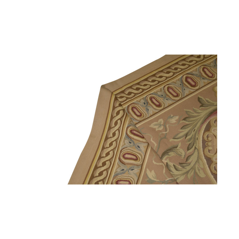 Hand-Knotted Aubusson High-Quality Brown/Beige Area Rug