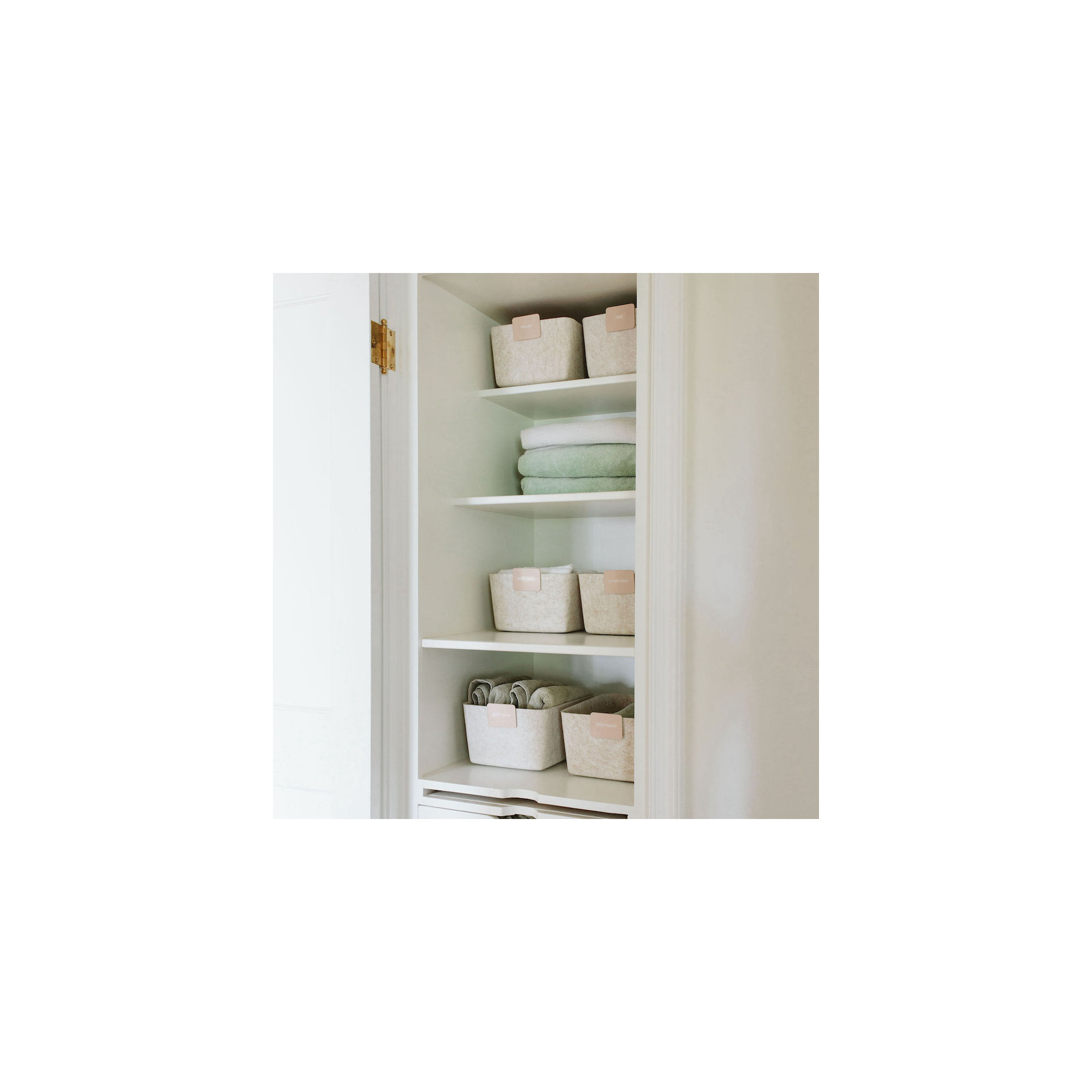 Sculpted Felt Storage Wide Bin, Stone