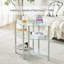 Glass Sofa Table Side Table Small With Storage Shelf, Living Room 2 Tiers Corner Coffee End Table Bedroom Little Nightstand Beside Table (3 Tiers Clear, Triangle)