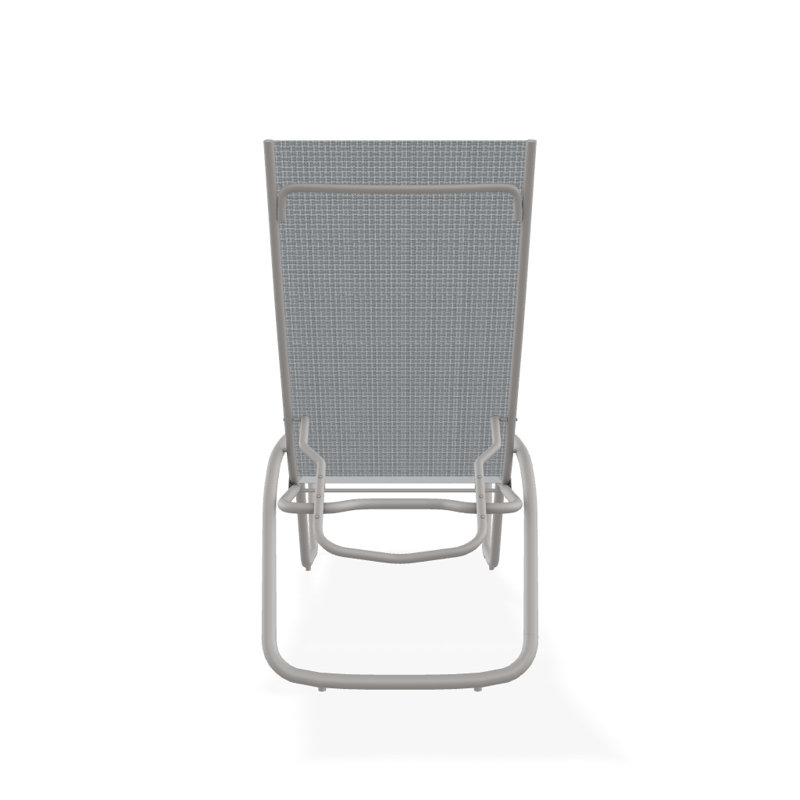 Outdoor Rust-Resistant Metal Chaise Lounge, Textured Warm Gray, Boulder