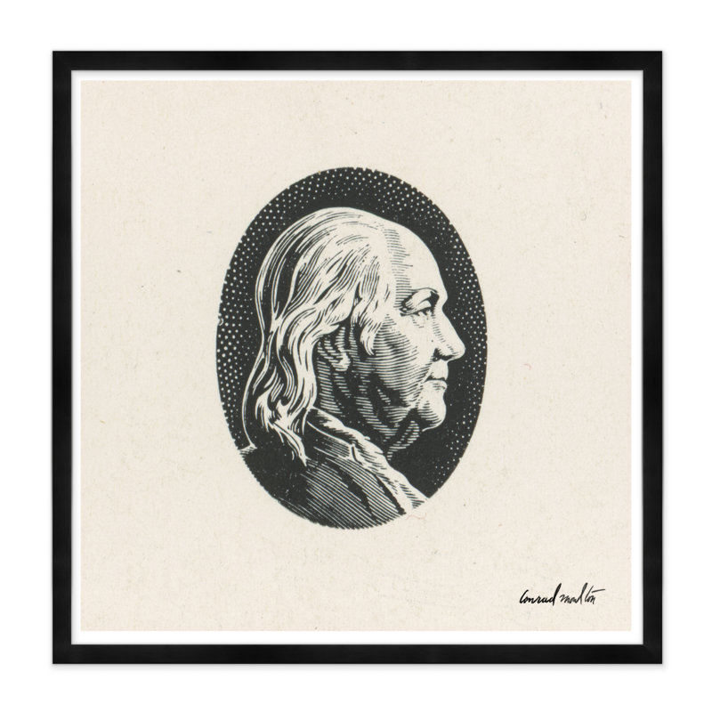 Ben Franklin Print, Black