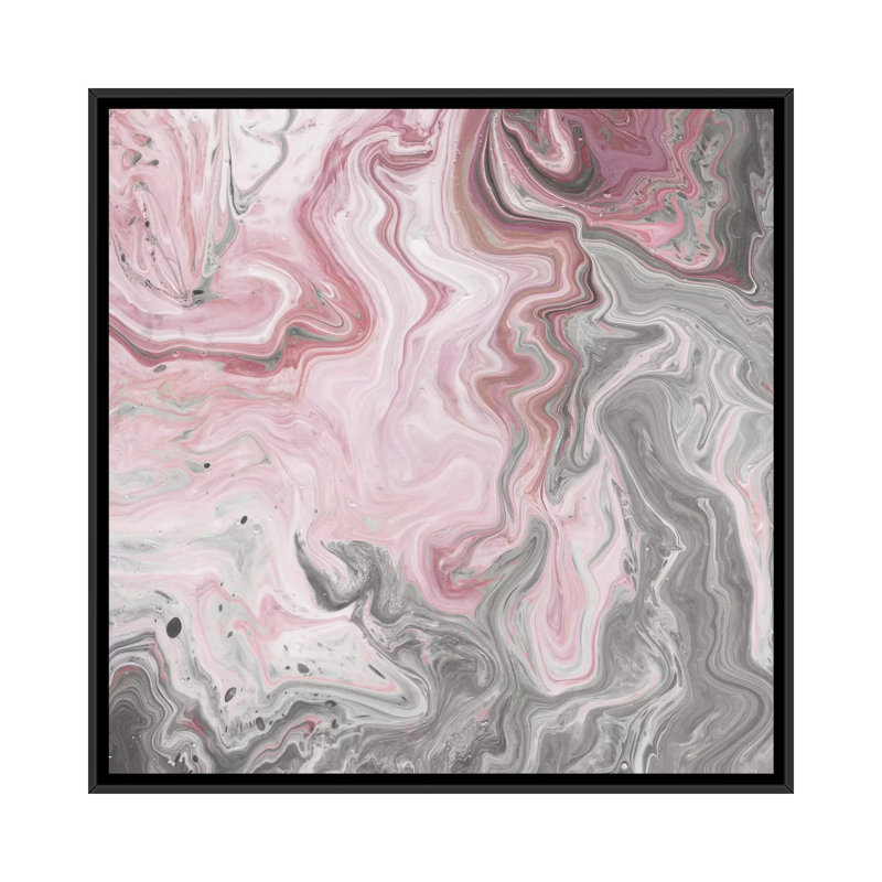 « rosé minéraux i », impression sur toile, H 26 po x l 26 po x p 1,5 po, Toile avec cadre noir
