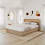 Harlow Queen Size Slatted Bedframe and Headboard with Integrated Light-812875425