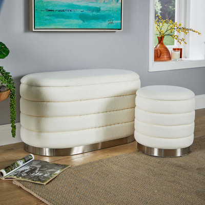 Adheen 80cm Wide No Pattern Standard Ottoman with Storage