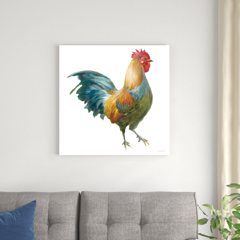 Noble Rooster III par Danhui Nai - peinture sur toile tendue, H 30 po x l 30 po