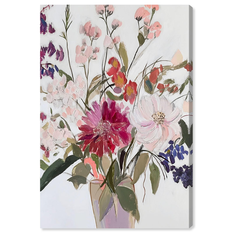 Art Remedy, couleurs pastel sur toile, fleurs éphémères II, H 45 po x l 30 po, Wrapped Canvas