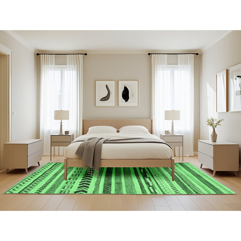 Washable Geometric Indoor Rug, Rectangle 5' x 8'
