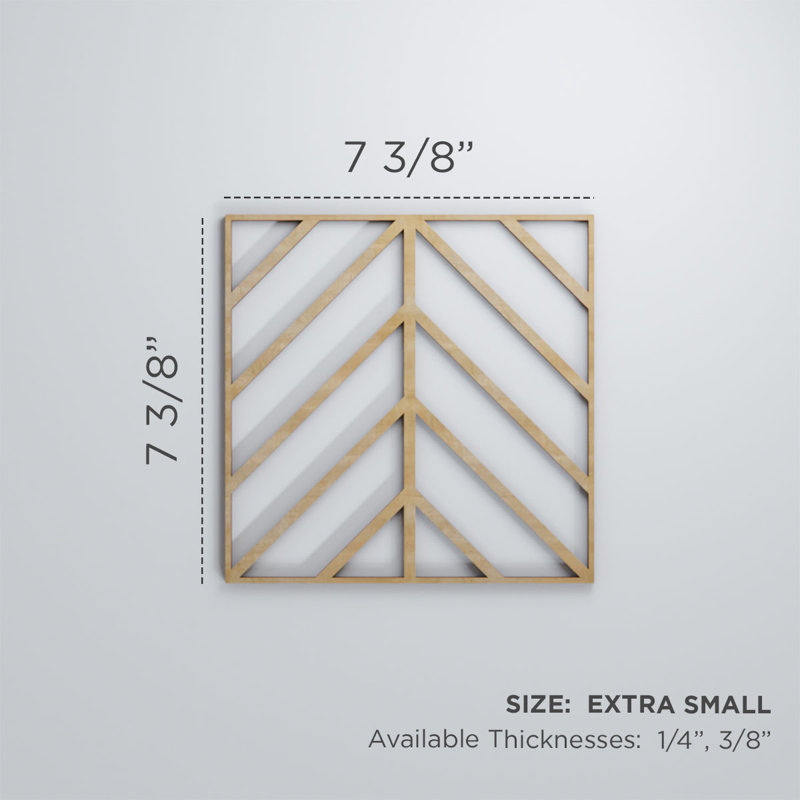 Panneaux muraux en bois Genoa, H 7 3/8 po x l 7 3/8 po x P 3/8 po, Bois