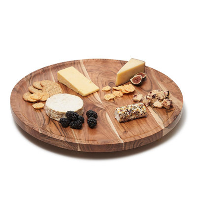 Charcuterie rotative rotative avec bordure gravée à la main