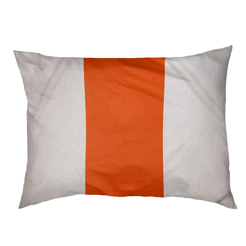 Coussin Miami, Très grand (l 50 po x P 40 po x H 7 po), Blanc / Orange