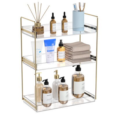 Bathroom Countertop Organizer, 3 Tier Acrylic Tray Vanity Counter Skincare Organizer Shelf, Kitchen Under Sink Standing Rack, Home Storage Holder For -  Everly Quinn, CBF17752F3644BF0850690C7B46CC9CD