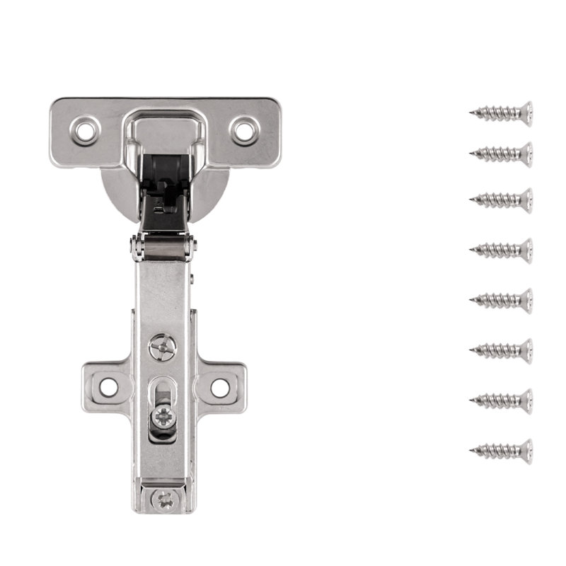 Charnières à fermeture douce dissimulées, recouvrement complet sans cadre, fermeture en douceur - nickel poli - charnières de porte d'armoire (ensemble de 10)
