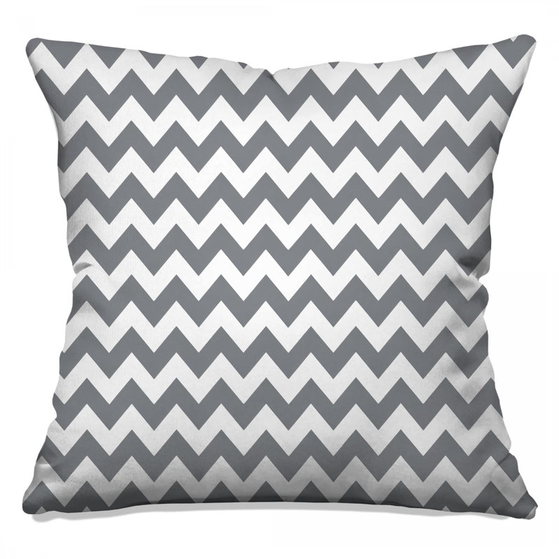 Coussins décoratifs à chevrons gris et blanc, 16 x 16 inches