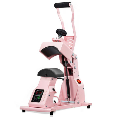 Hat Heat Press Machine For Caps Hat Press With 2Pcs Platens For HTV Pink