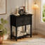 Console étroite, canapé mince avec trois tiroirs de rangement et tablette inférieure (noir)-2099728141
