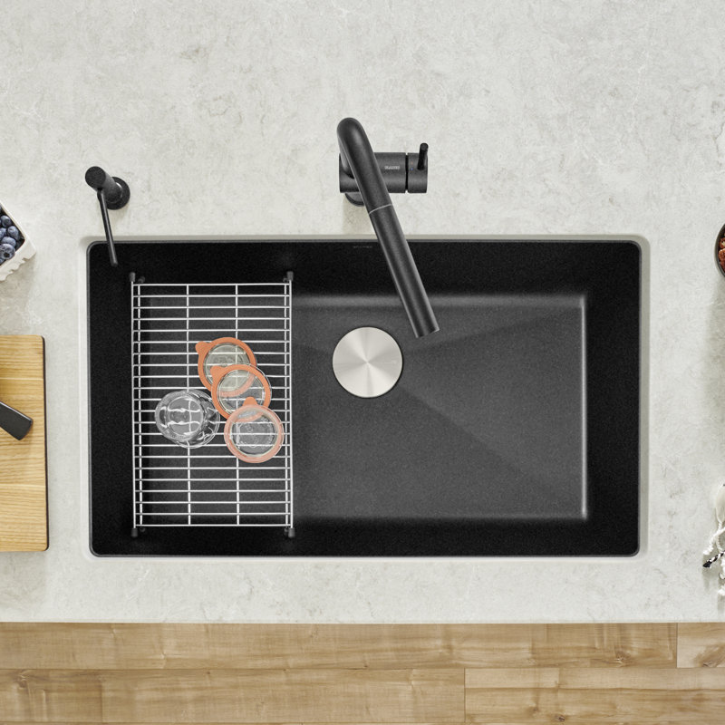 Precis SILGRANIT 30" L X 18" W Undermount Kitchen Sink, Café Brown