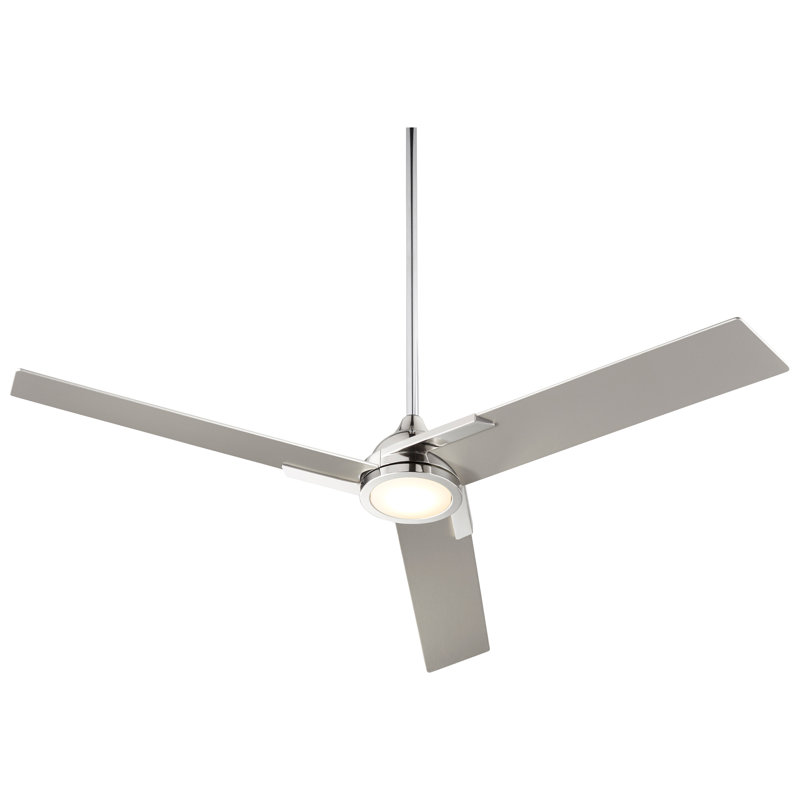 Gatien 56'' Ceiling Fan with Light Kit, Polished Nickel