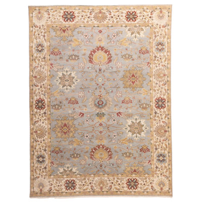 Tapis bleu denim Jules Serapi 8 pi 11 po x 11 pi 11 po