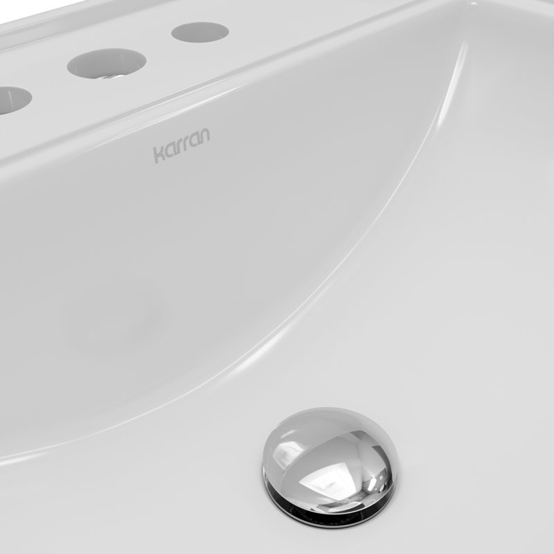 Lavabo de salle de bain rectangulaire en porcelaine vitrifiée de 23 po Karran Valera