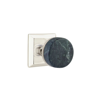Emtek Select Passage Interior Mortise w/ Quincy Rosette & Conical Stem, Green Marble Knob (LH)