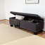 Banc de rangement rembourré en polyester Ahrens au fini gris foncé, H 17,32 po x l 52,17 po x P 16,73 po-210987865-196630282