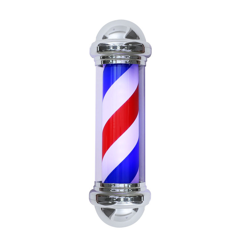 Enseigne de salon de coiffure classique en métal avec lumière DEL classique
