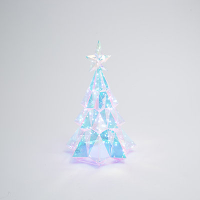 Enchanting 19.7 Inch USB Electric RGB Lighted Holographic Holiday Tree with Remote Control