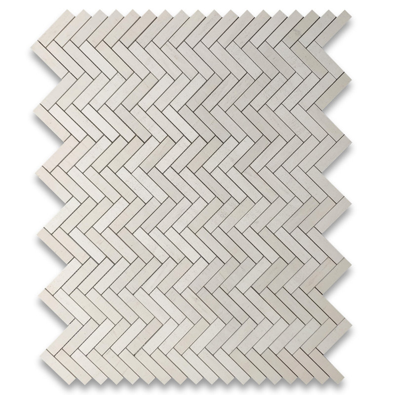 Carreau de mosaïque en marbre à chevrons 9 po x 11 po Moleanos