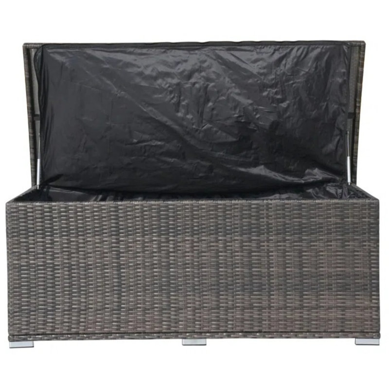 Moda Furnishings Water Resistant Metal Lockable Deck Box, Brown, 25.4" H x 61" W x 28.4" D