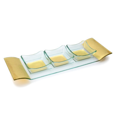 Mercer41 Amerah Glass Divided Serving Dish