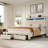 Storage LED Headboard with Charging Station Bed Frame-321911132-279425408