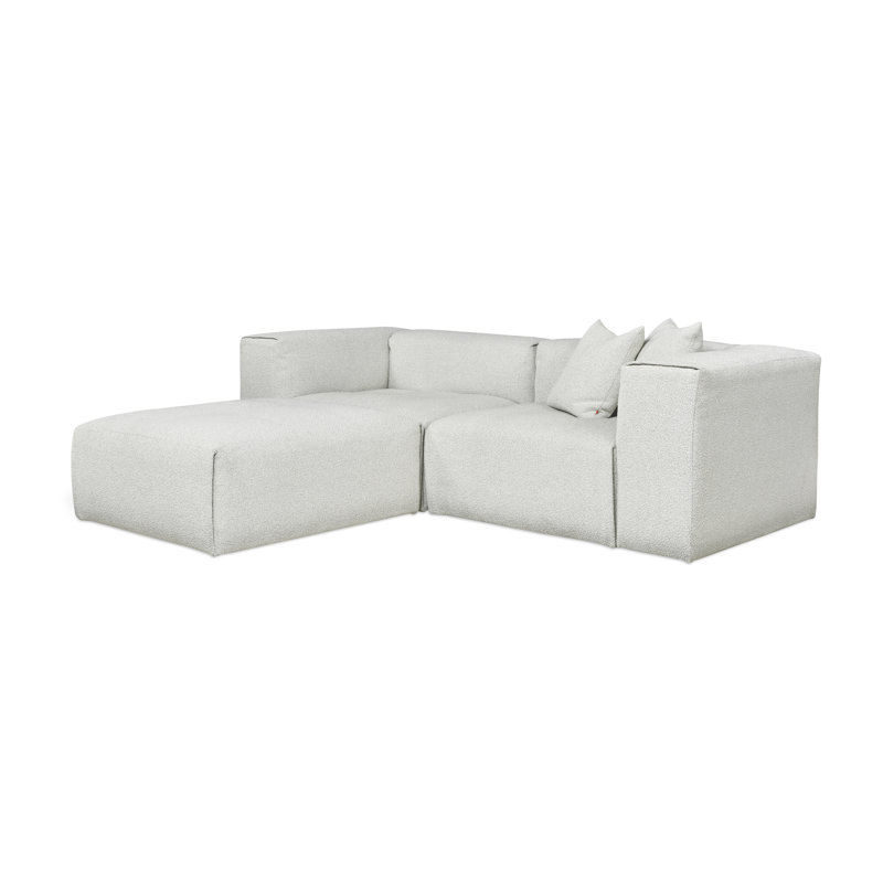 Nest Modular 3-PC Sectional, Fog Boucle