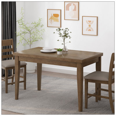 Wood Counter Height Dining Table, Antique Brown, 35"D X 59.1"W X 36.5"H
