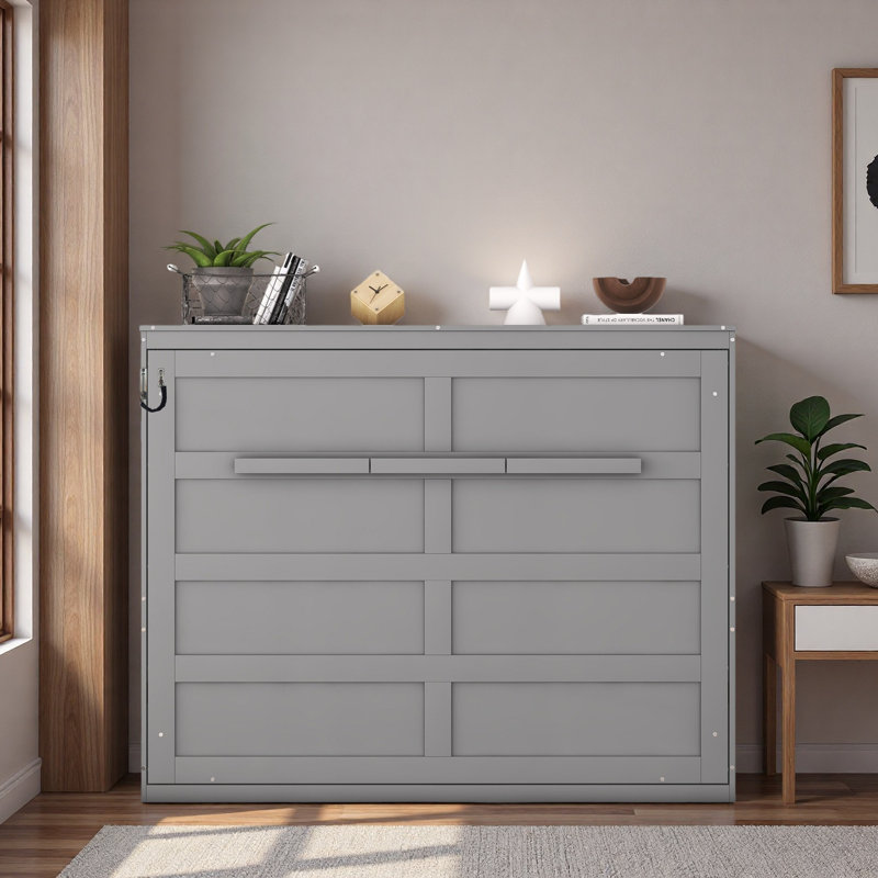 Murphy Bed Wall Bed, Gray, Full / Double
