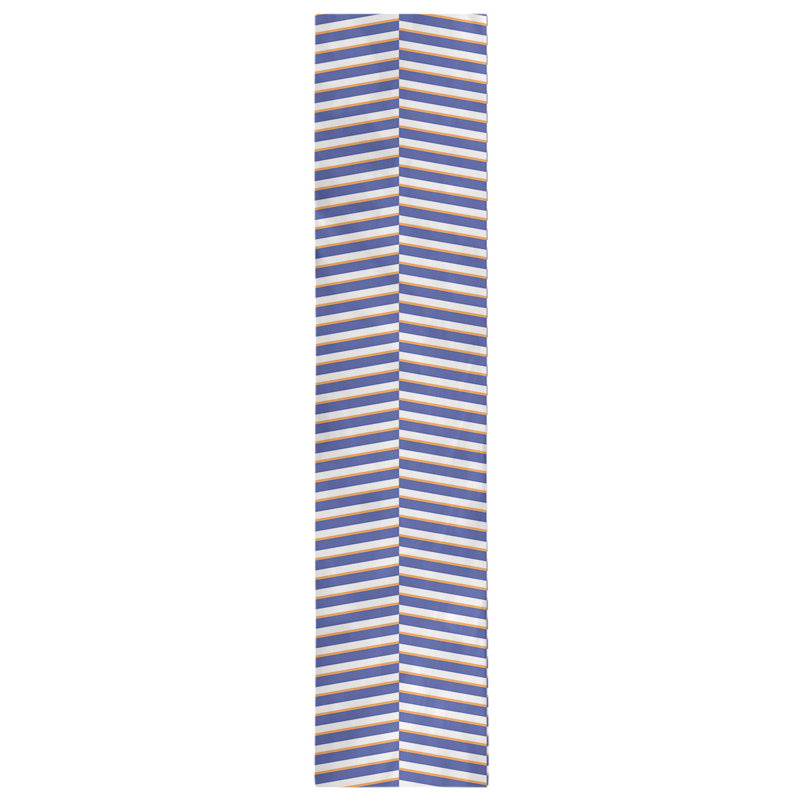 Fractured Stripes Table Runner, 16" x 72", Dark Blue/Orange