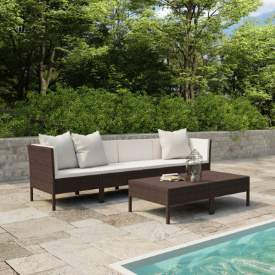 Chaise longue avec coussins 6 pièces Poul