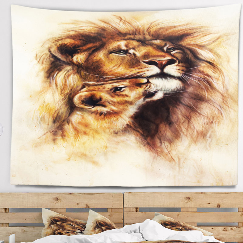 Tapisserie de lionne aimante Animal, H 50 po x l 60 po