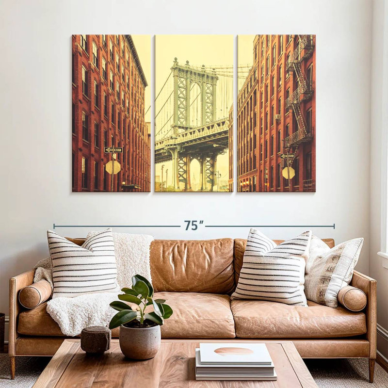 Pont de Sebbie Rertro à Manhattan, H 42 po x l 65 po