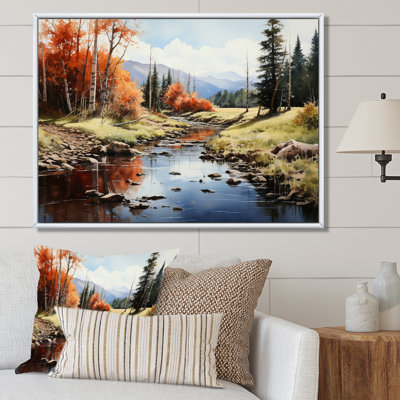 " Green Orange Mountains Majestic Reflections "