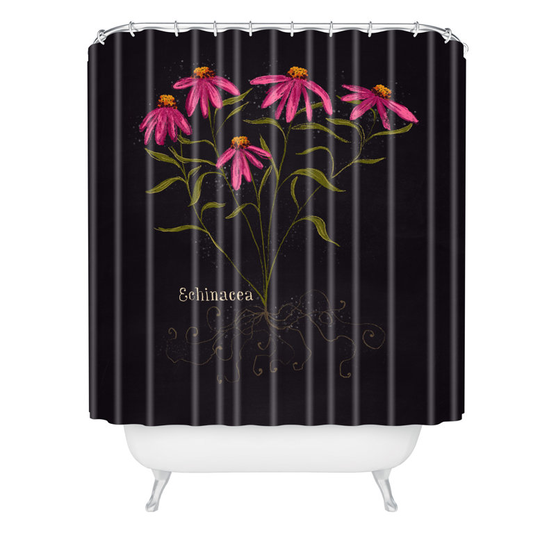 Rideau de douche simple echinacea