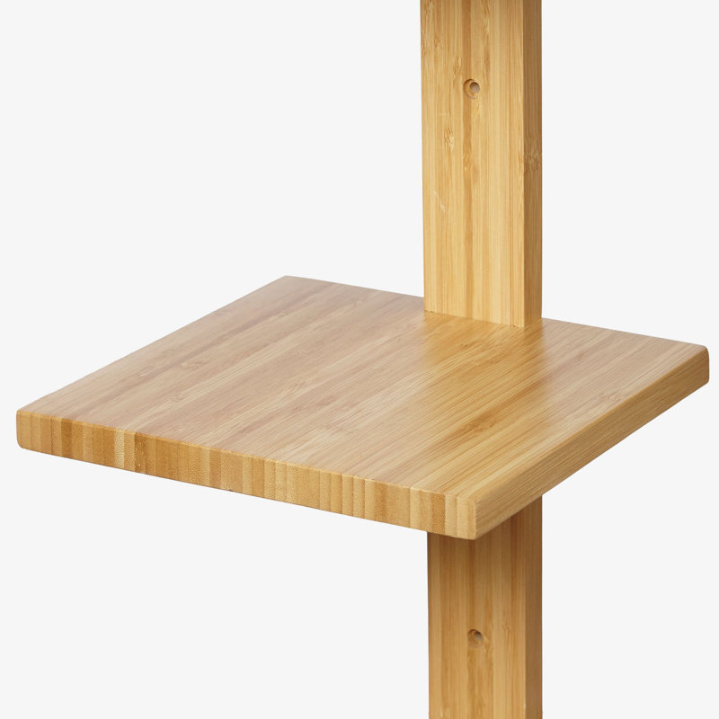 Cleo Column Bamboo Solid Wood Floating Shelf, Large