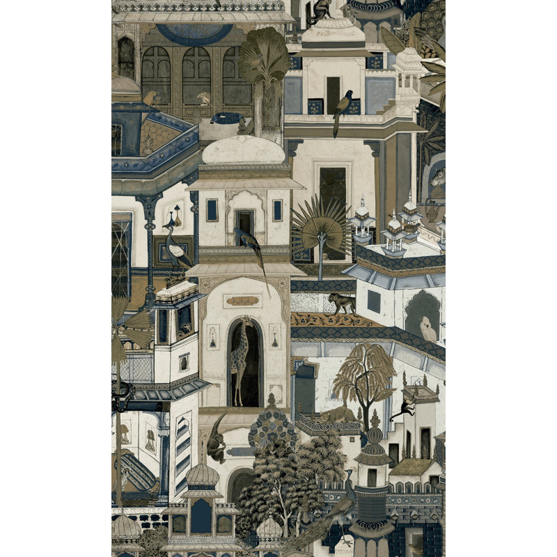 Rouleau de papier peint L 33 pi x l 21 po Amein, Bleu marine