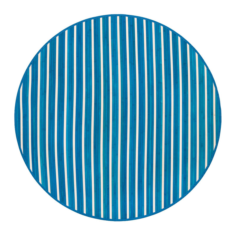 Matherville Striped Indoor Rug, Round 5'3"