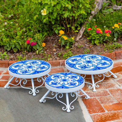 Écusson Mosaic Plant Stands (Set of 3)