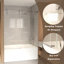 66" H Sliding Tub Shower Door, 5/16"  8Mm  Glass, Stainless Steel Frame In Brushed Nickel, Adjustable Width, Reversible Opening, Waterproof And Shatter- Guide Rod High With Installation, Performance