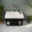 Meuble-lavabo compact compact avec plateau en pierre frittée et rangement pour les petites salles de bain