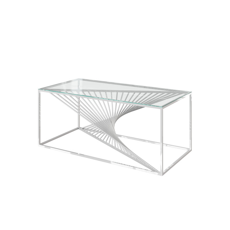 Fairhope glass coffee table, Clear, Silver