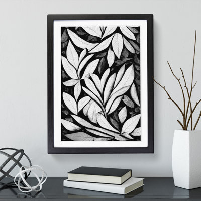 Monochrome Leaves No.4 - Framed Print