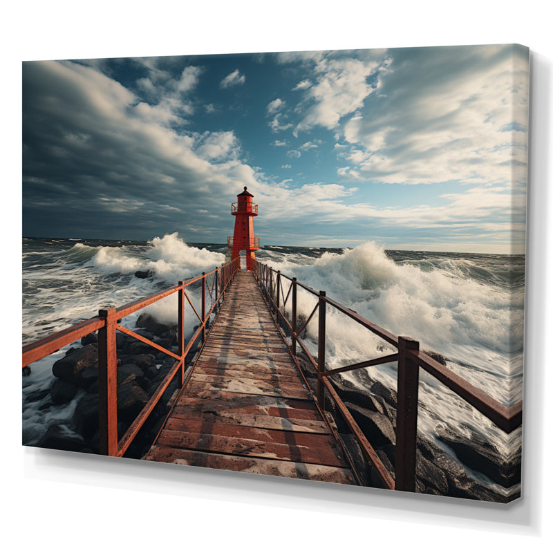 Pier Whispering Waves V - imprimé, H 34 po x l 44 po x P 1,5 po, Toile tendue