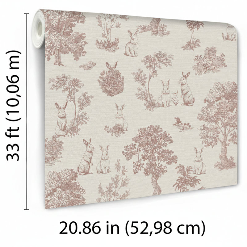 Papier peint Cottontails Bunny Toile, Rouge